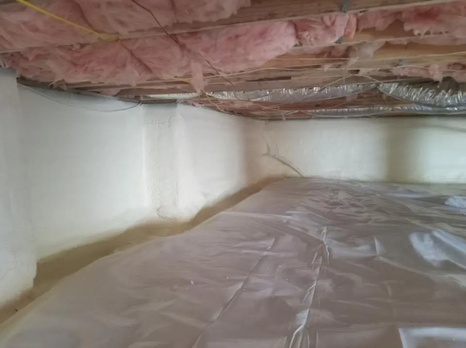Crawl space encapsulation with closed-cell spray foam for Roof Leak Repair in Laurel